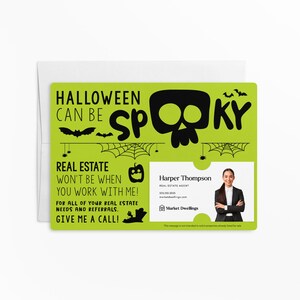 a business card with a skull on it