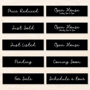Set of 10 | Black Real Estate Sign Riders | Real Estate Marketing | DSR-4