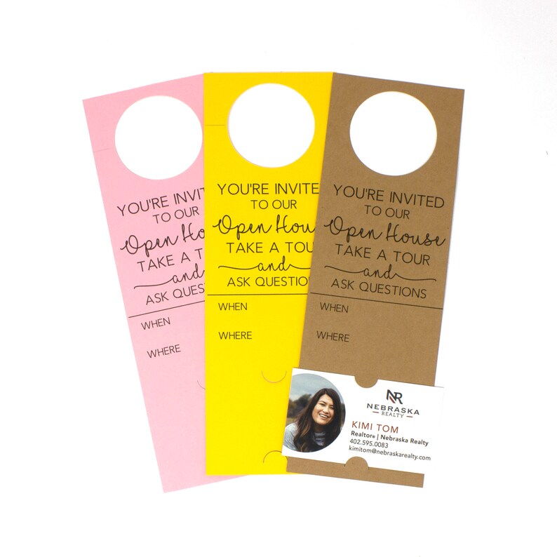 You Re Invited To Our Open House Door Hanger Tags For Real Etsy