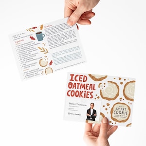 Iced Oatmeal Cookies Recipe Cards with Envelopes | Real Estate Agent Marketing | Fall Mailer | Fall Pop By | Pop By Gift | M22-M004