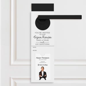 Vertical | You&#39;re Invited to Our Open House Door Hangers | Real Estate Agent | Door to Door Canvasing  | Door Hangers | 15-DH005
