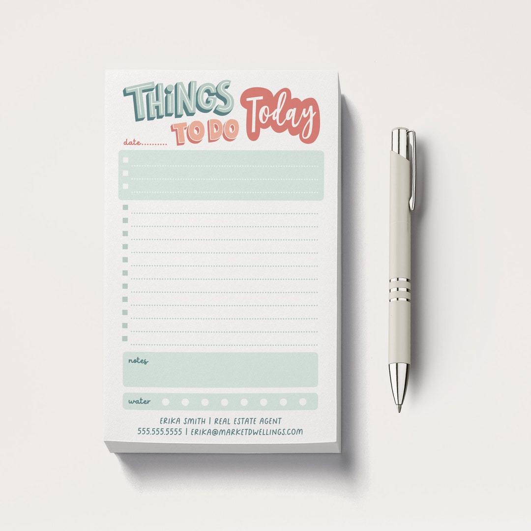 Customizable Things to Do Today Notepads Real Estate Mortgage Insurance