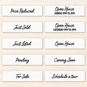 Set of 10 | White Real Estate Sign Riders | Real Estate Marketing | DSR-5