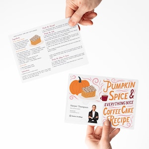 Set of Pumpkin Spice And Everything Nice Coffee Cake Recipe Mailers | Envelopes Included | Fall Insurance Mortgage Real Estate | M26-M004