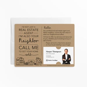 Set of I&#39;m not just a Real Estate Agent, I&#39;m also your Neighbor Mailer | Real Estate Agent Marketing | Promote Business | Mailable | M2-M003