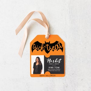 Halloween Trick or Treat Tag Pop By Gift Tag Fall Pop By Client Gift Tag Halloween Pop By Marketing 34-GT001 image 1