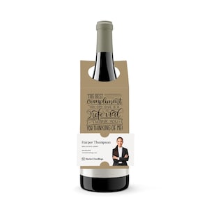 Le meilleur compliment que vous puissiez faire est une étiquette volante pour bouteille de parrainage | Bavoir pour biberon | Insérez votre carte de visite | Étiquette de vin par bouteille | 8-BT001