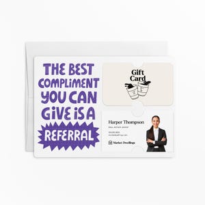 Les meilleurs compliments que vous puissiez faire sont une carte-cadeau de parrainage et un porte-cartes de visite avec enveloppes | Immobilier | M54-M008