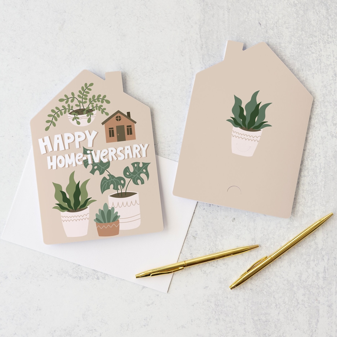 Set of Happy Homeiversary Greeting Cards Envelopes Included Real