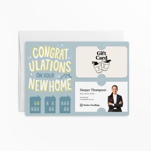Ensemble d'articles de félicitations pour l'achat de votre nouvelle maison pour cartes-cadeaux et cartes de visite | Enveloppes incluses | Cadeau immobilier hypothécaire | M87-M008-AB