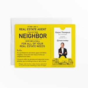 Cartes de visite verticales : LOT de Je ne suis pas seulement un agent immobilier, je suis aussi votre voisin | Marketing des agents immobiliers | M15-M005