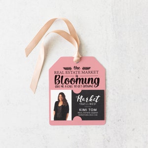 The Real Estate Market is Blooming Gift Tags | Insert your business card | Pop By Tags | Gift Tags | Real Estate | Spring Pop By | 32-GT001