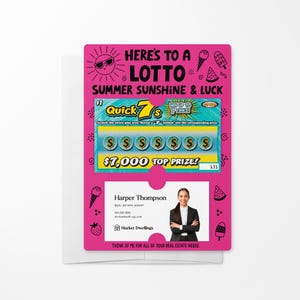 Lot d'annonces J'ai décroché le jackpot avec enveloppe client | Billet de loto pour hypothèques immobilières | Immobilier | M14-M002
