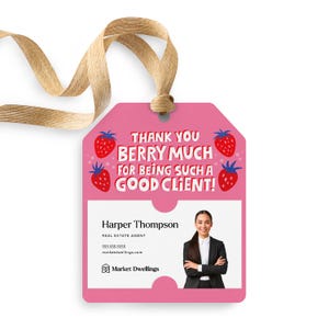 Merci beaucoup Berry d'avoir été une si bonne cliente ! Étiquettes-cadeaux | Assurance hypothécaire pour biens immobiliers Étiquettes cadeaux | 164-GT001-AB
