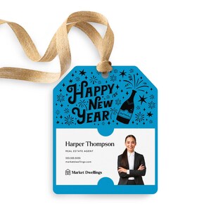 Étiquettes-cadeaux Bonne année | Assurance du Nouvel An - Prêt immobilier - Pop By Marketing | 153-GT001