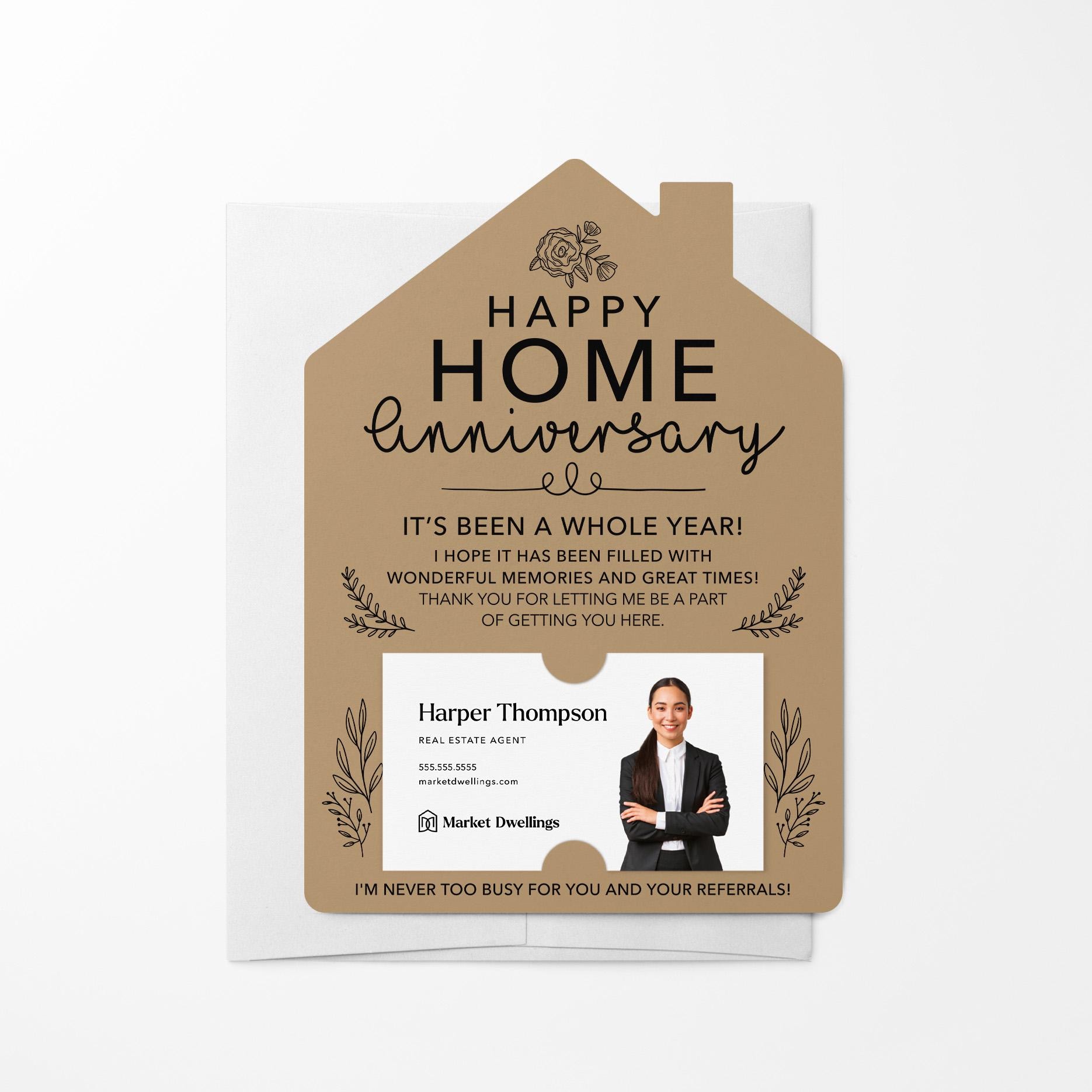 SET of Happy Home Anniversary Cards | Real Estate Agent Card | House Anniversary Card | Home Anniversary | Real Estate, Mortgage | M34-M001