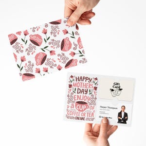LOT de cartes-cadeaux et porte-cartes de visite Joyeuse Fête des Mères | avec enveloppes | Carte de voeux de client immobilier | M59-M008-AB