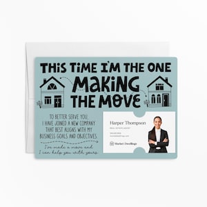 ENSEMBLE d'expéditeurs de sociétés de déménagement / maisons de courtage avec enveloppes | Je bouge le marketing des agents immobiliers | Cartes | M92-M003