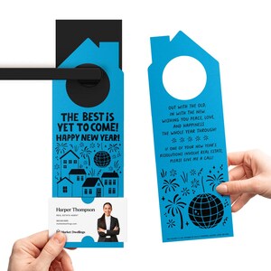 Le meilleur est à venir ! Bonne année ! Accroche-portes | Promotion immobilière du Nouvel An par le marketing | 135-DH002