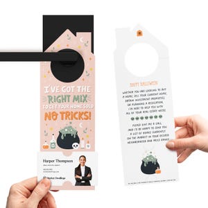 I've Got The Right Mix To Get Your Home Sold Door Hangers | Halloween Real Estate Marketing | Creative Pop By | 101-DH002-AB
