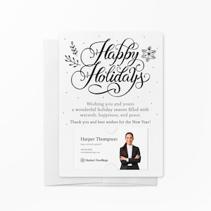 Lot d'emballages pour joyeuses fêtes | Carte client Immobilier / Hypothèque / Assurance | de voeux pour les fêtes de Noël | M3-M007
