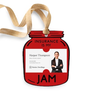 Insurance is my Jam Tags | Jam Tag | Insurance Agent Gifts | Promotional Business Cards | Pop By Tag | Gift Tags | Jelly Gift Tag | 24-GT003