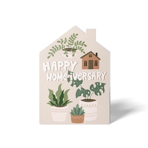 Jeu de cartes de voeux Happy Home-versary | Enveloppes incluses | Annoncez votre anniversaire de mariage avec l'agence immobilière | Hypothèque | 55-GC002