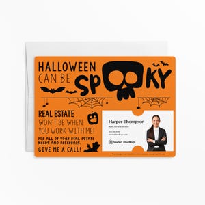 a business card with a skull on it
