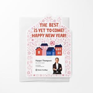 Le meilleur est à venir ! Bonne année ! Expéditeurs | Immobilier Nouvel An | Enveloppes incluses | M90-M001