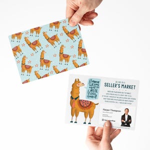 LOT de lamas « Parlez-nous du marché immobilier » avec enveloppe | Double face | Marketing immobilier créatif | M45-M003