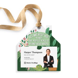 Let Me Help You Plant Your Roots Gift Tags | Real Estate Agent | Pop By Tags | Gift Tag | Insert your business card | 39-GT004