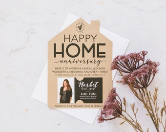 SET of Happy Home Anniversary Card/Mailer | Real Estate | House Anniversary Card | Home Anniversary Card | Real Estate,Mortgage | M5-M001