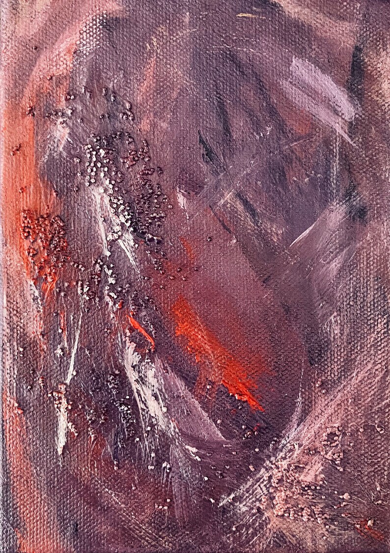 Red and Purple Abstract Art Canvas Red Abstract Art Etsy