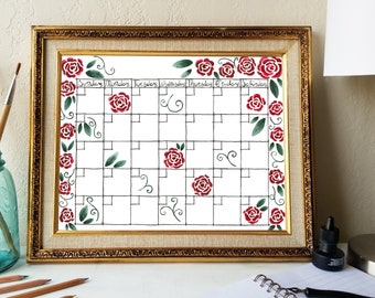Universal Calendar- Baroque Roses (Digital Download)