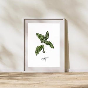 Mint Herb 5x7 Watercolor Print - *Instant Download*
