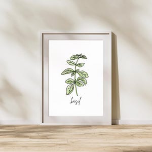 Basilikum 12 x 18 Aquarell Druck - *Instant Download*
