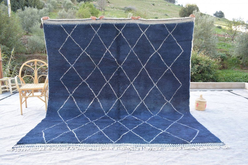 The Hope Diamond Moroccan Beni Ourain Genuine Rug Berber Rug Etsy