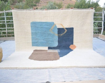 Beni Ourain Rug - Beniourain rug, Beni ourain carpet, Berber Rug, Moroccan rug 10'2" x 10'2" wool rug Bohemian style boho rug handmade
