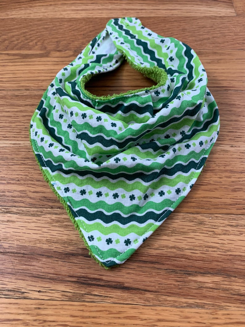 st st pattys drool bib four leaf clover bandana bib green bandana bib patricks day bib clover drool bib green drool bib Irish bib