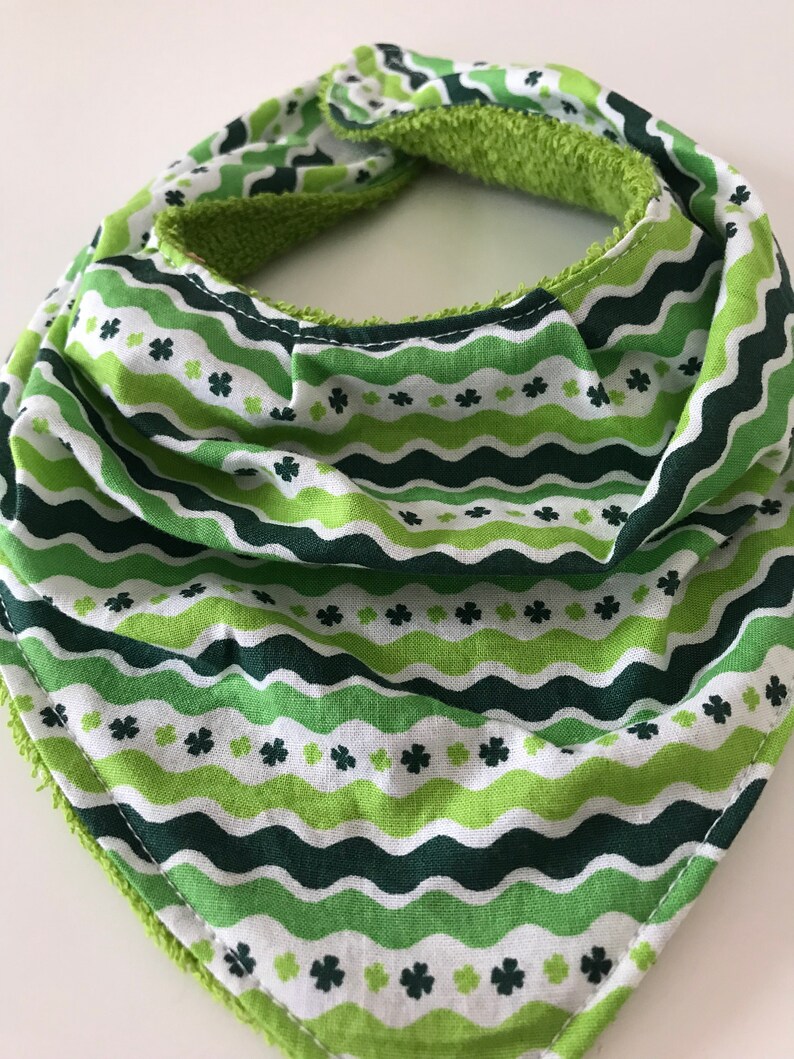 st st pattys drool bib four leaf clover bandana bib green bandana bib patricks day bib clover drool bib green drool bib Irish bib