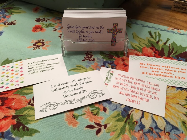 encourager les cartes bibliques personnalisées pour les femmes. Ensemble de 50. Jésus, cadeau, spirituel. Noël image 1