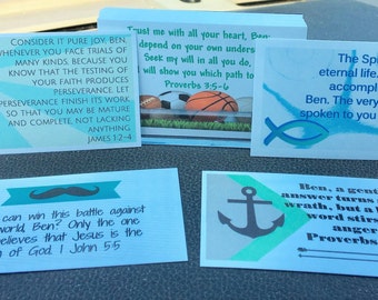 Teen Boy personalized scripture cards.