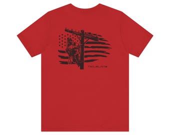 Lineman American Flag Tee, Union Worker Gift
