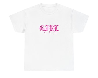 Girl Old English Style T-Shirt, Women's Empowerment Tee