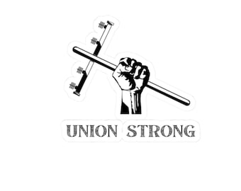 Union Strong Lineman Sticker, Blue Collar Decal