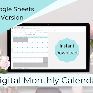 Google Sheets Calendar - Digital Calendar Template - Google Sheets Template - Instant Download - Google Sheets Spreadsheet