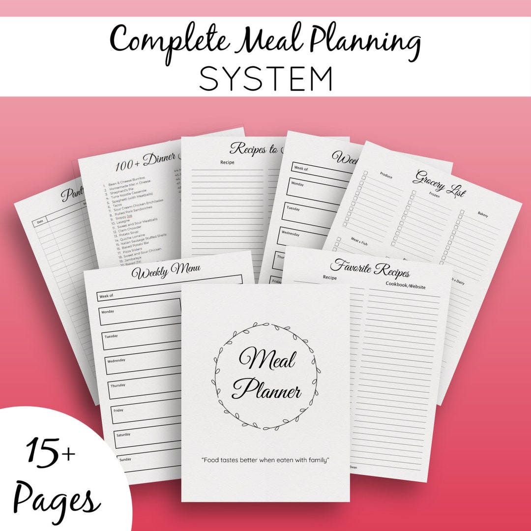 Meal Planner Printable - Family Meal Plan - Printable Meal Planner ...
