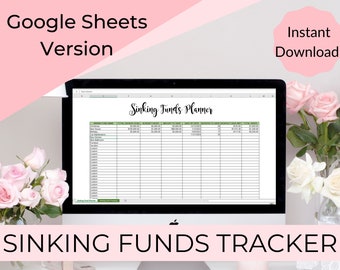 Google Sheets Sinking Funds Budget - Savings Tracker Digital - Google Sheets Template - Sinking Funds Tracker - Digital Download