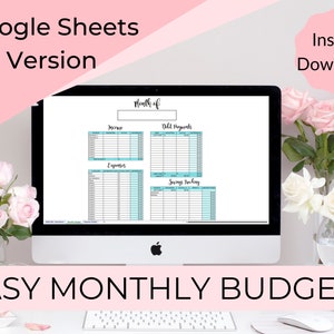 Monthly Budget Google Sheets - Simple Budget Template - Monthly Budget Spreadsheet - Budget Template Google Sheets