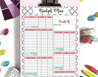 Printable Budget Planner - Budgeting Printables - PDF Budget Planner - Budget Template - Personal Finance Printable - Budget Binder